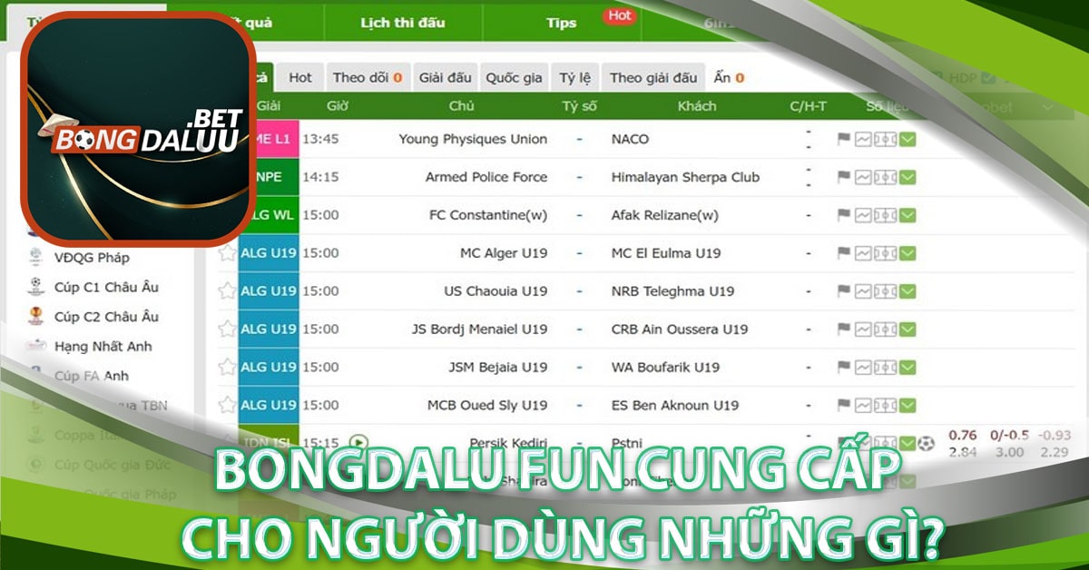 Bongdalu Fun cung cấp cho người dùng những gì?